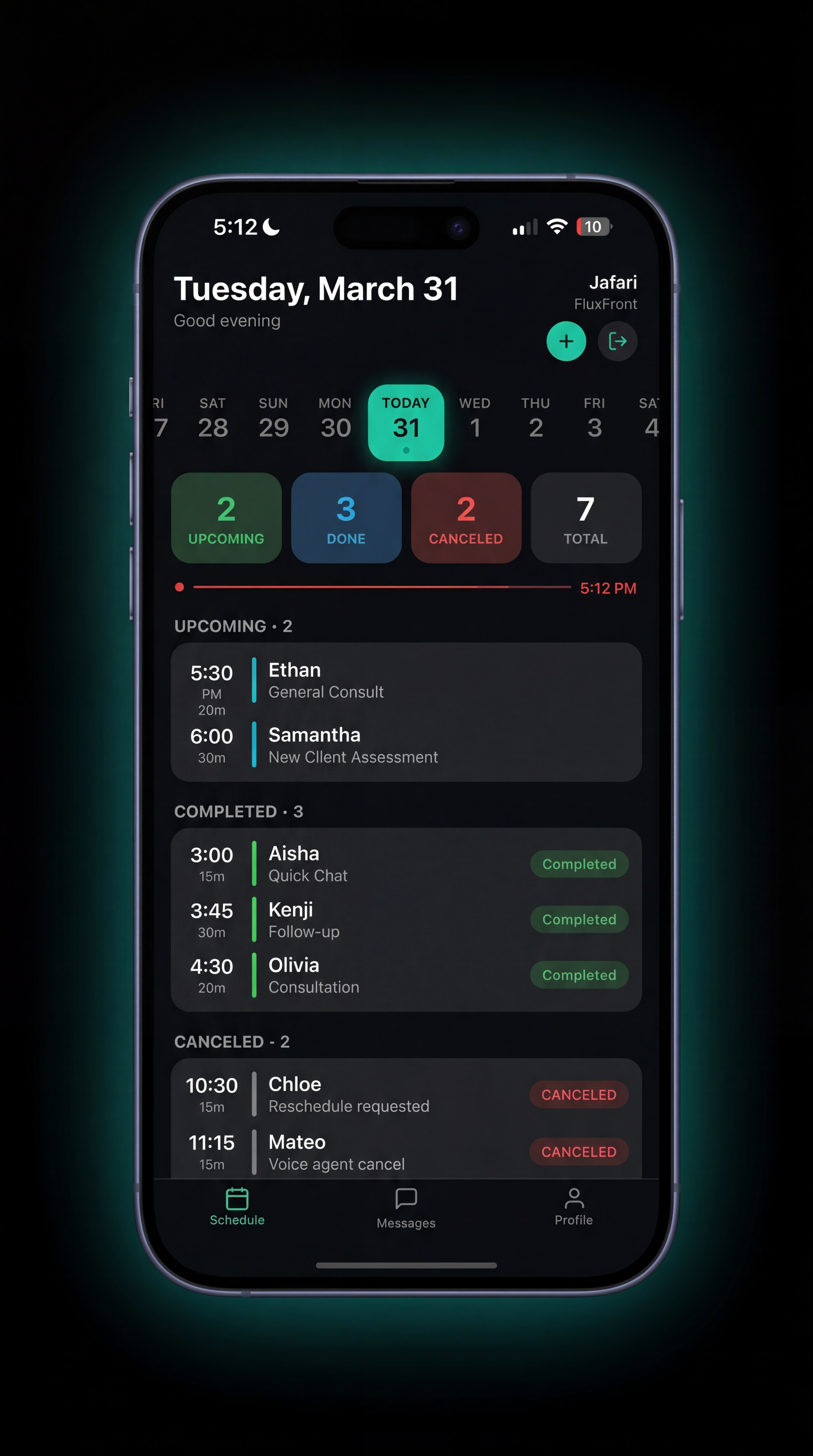 FluxFront mobile app
